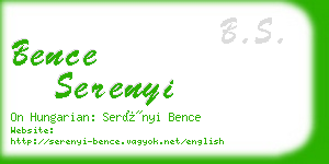 bence serenyi business card